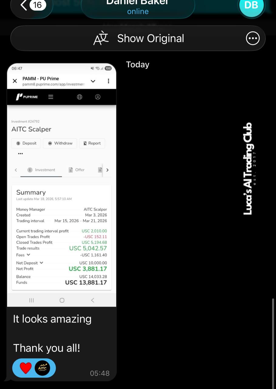 AITC Scalper investment summary with $3,881 net profit