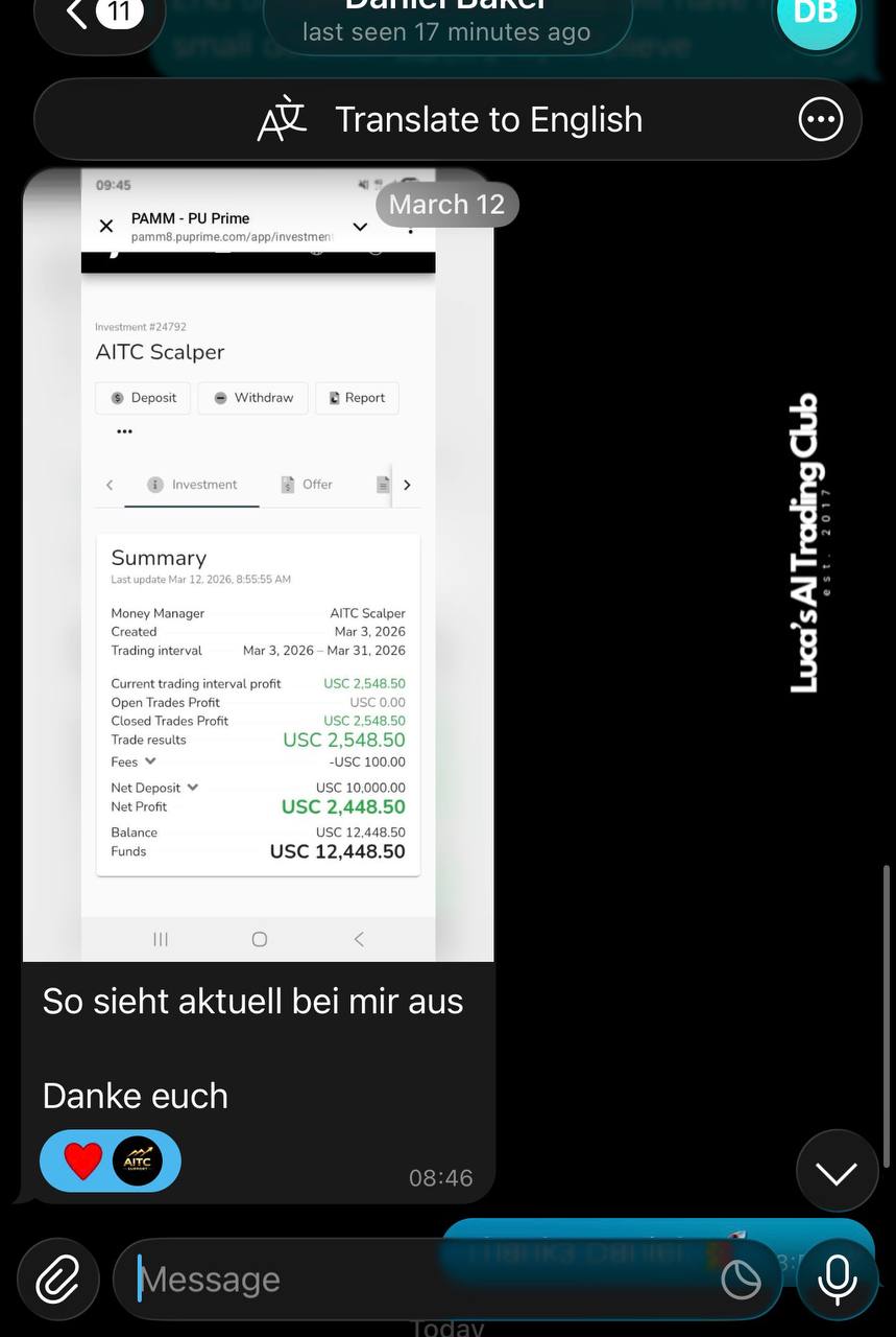 German member sharing AITC Scalper $2,448 net profit