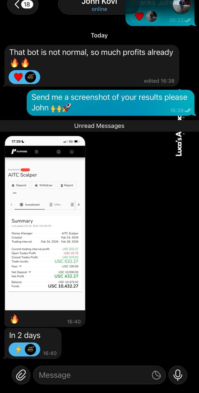 Member screenshot showing $432 net profit in just 2 days