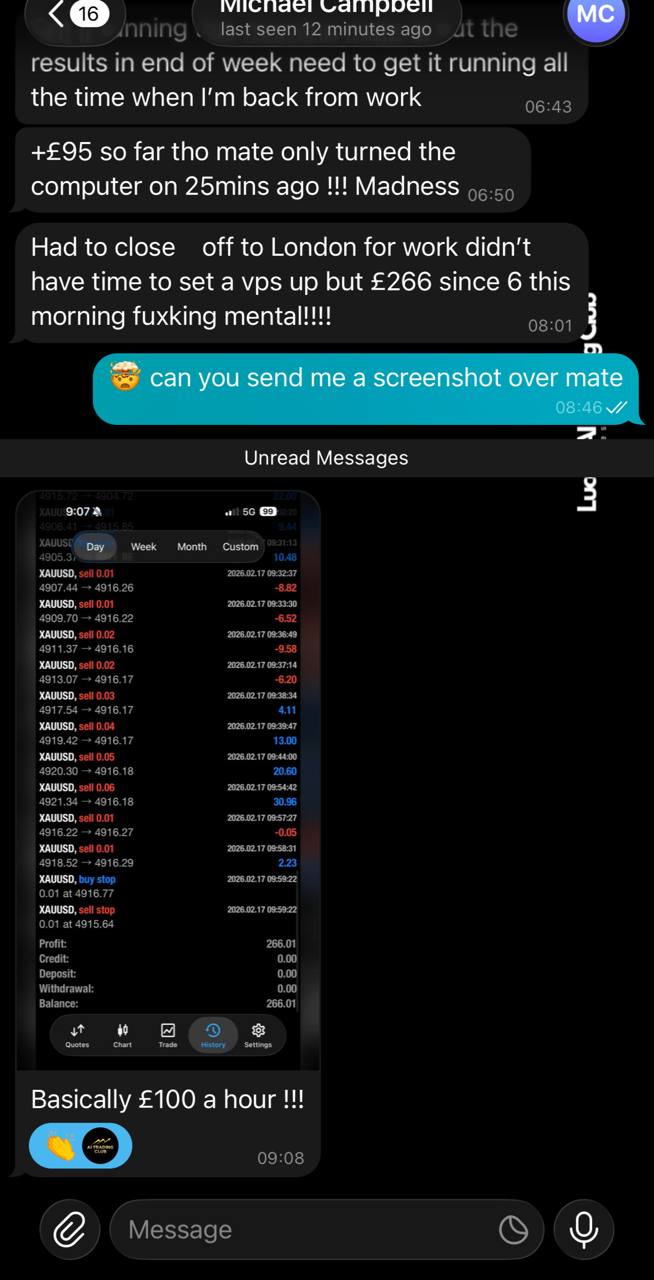 Michael made £266 since 6am, basically £100 an hour with the AI