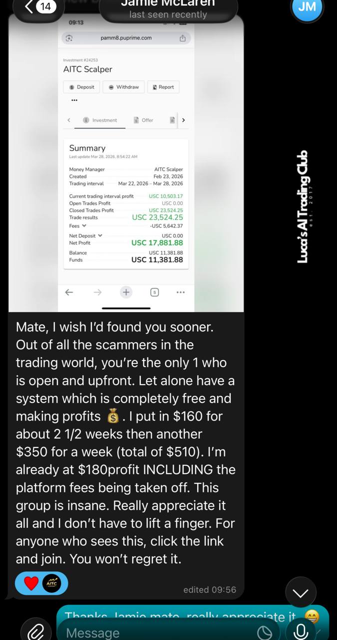Jamie's AITC Scalper PAMM with $17,881 net profit